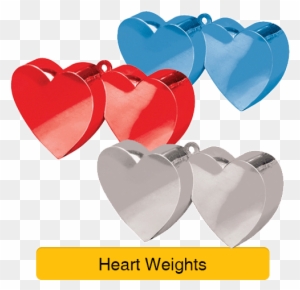 6 X Silver Double Heart Balloon Weights