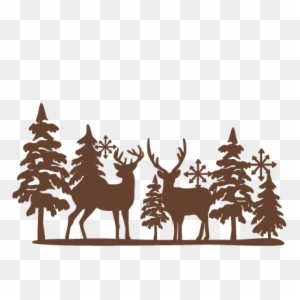 Download Winter Reindeer Svg Scrapbook Cut File Cute Clipart Winter Scene Silhouette Free Transparent Png Clipart Images Download