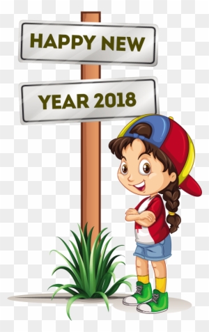 Happy New Year 8 Free Vector Download Coloring Point - Happy New Year 2018 Cartoon