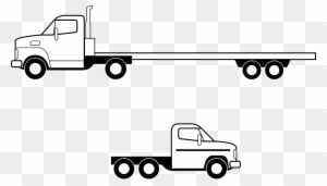 Delivery Clipart Semi Truck - Flatbed Truck Side View