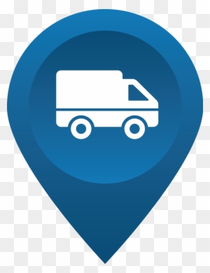 Gps Tracking Icon With Van - Delivery