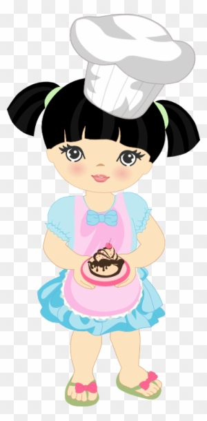 Food Clipart, Girl Clipart, Pastry Chef, Art Girl, - Desenho Chef De Cozinha Menina Png