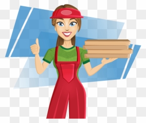 Girl Engineer Clipart - Pizza Delivery Girl Clipart