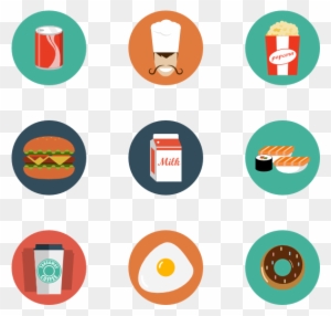 Food & Drink 13 Icons - Graphic Design Flat Icon