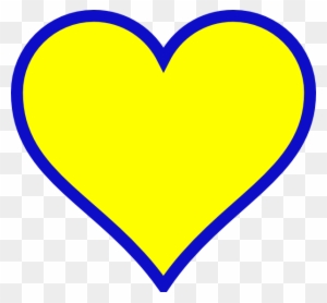 Michigan Blue Gold Heart Svg Clip Arts 600 X 557 Px - Blue And Yellow Heart