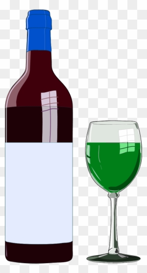Wine Bottle And Wine Glass - Wine Bottle Clip Art