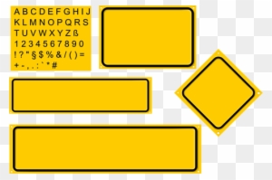 Vector Illustration Of Yellow Postage Label Templates - Yellow Rectangular Road Signs