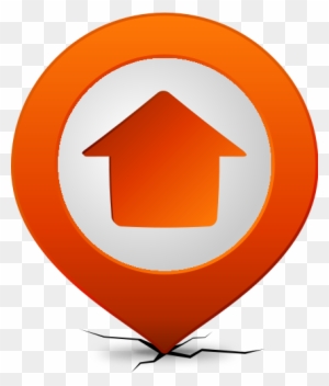 Location Map Pin Home Orange - Home Location Icon Vector