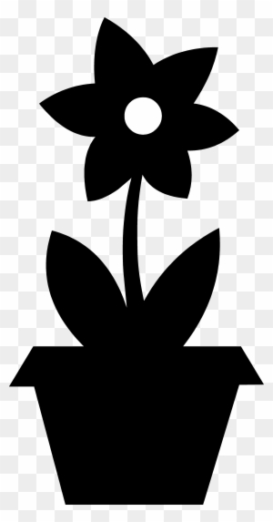 Glamorous Flower Silhouette Clip Art Medium Size - Flower Pot Png Black