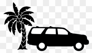 Palm Springs Car Service Shadowed - Palm Tree Clipart Black And White