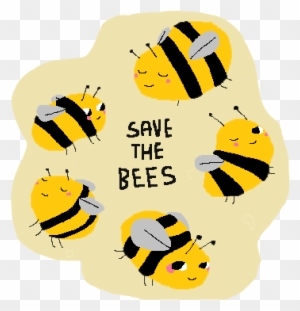 Illustration Art Cute Kawaii Grunge Pastel Bees Save - Save The Bees Cute