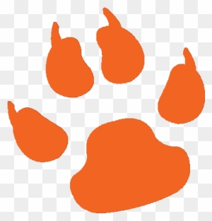 Orange Clipart Tiger Paw - Dog Paw Print