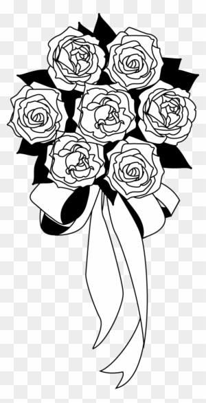 Floral Design Nosegay Black And White Clip Art フリー 素材 イラスト ブーケ モノクロ Free Transparent Png Clipart Images Download