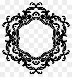 Flower Design Border Black And White 2, Buy Clip Art - Monogram: Ornate (black) Greeting Cards