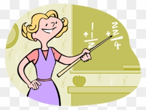 Teacher In Math Class Royalty Free Vector Clip Art - Math Class Clipart