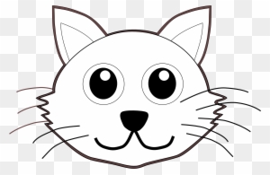 Cat Face Clip Art Black And White - Cat Face Coloring Page