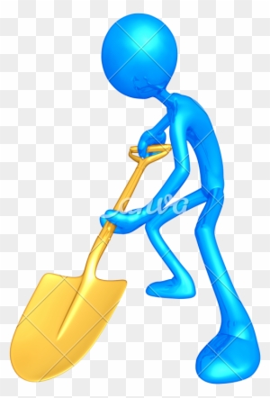 3d Character Digging With A Shovel - Stock Illustration