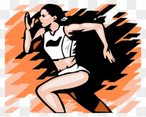 Abstract Athletic Female Runner People Spo - Runner Female Illustration