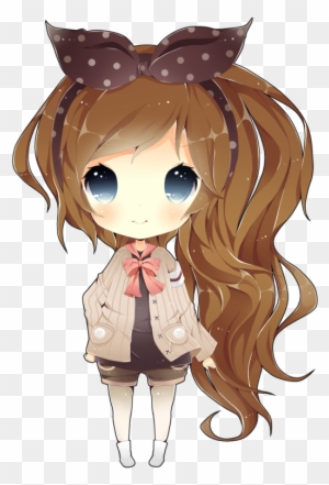 Anime Chibi Girl With Brown Hair And Blue Eyes For - Chibi Girl With Brown  Hair - Free Transparent PNG Clipart Images Download