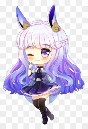 Roblox Anime Girl With Blue Hair Decal Download Super Cute Chibi