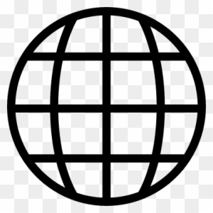 Earth Grid Symbol Vector - World Globe Clipart Black And White