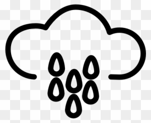 Rain Cloud Outline With Water Drops Free Icon - Rain Cloud Outline