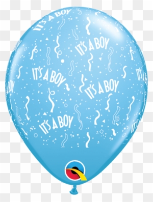 Qualatex 5″ Pale Blue It's A Boy A Round Latex Balloons - Qualatex 11 Inch It's A Boy Around Contemporary Balloon