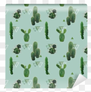 Geometric Cactus Plant Seamless Pattern - Cactus Geometric