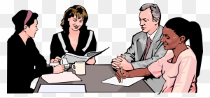 Vector Illustration Of Businesswoman In Business Meeting - Office Meeting Clipart