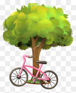 Vector Bicycle Under The Tree 2133*2082 Transprent - Children's Bike Cartoon
