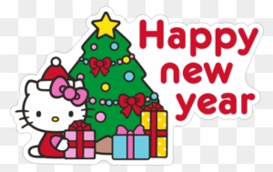 Sticker 11 From Collection «hello Kitty Winter Holiday» - Happy New Year 2018 Wishes