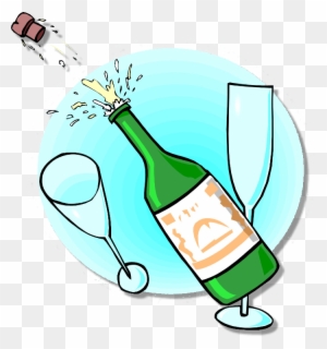 Party New Year's Eve Clip Art - Glass Bottle