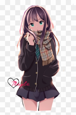 Anime Girl With Brown Hair And Headphones Download - Anime Girl - Free  Transparent PNG Clipart Images Download