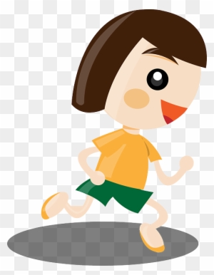 Run Running, Jogging, Sports, Girl, Happy, People, - Cartoon Girl Running Png
