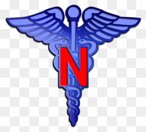Nurse Medical Blue Caduceus Symbol Clip Art - Nursing Symbol