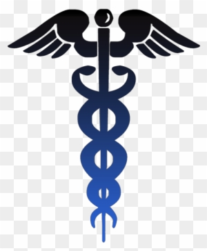 Caduceus Symbol Black Blue - Medical Assistant Caduceus