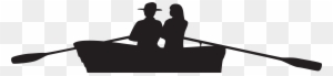 Couple On Boat Silhouette Png Clip Art Image - Couple On Boat Silhouette