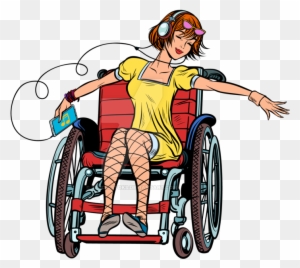Dancing Girl In A Wheelchair By Studiostoks - Girl In Wheelchair Character  - Free Transparent PNG Clipart Images Download