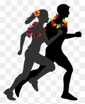Man And Woman Running Silhouette