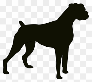 Boxer Silhouette Clip Art - Boxer Dog Silhouette Vector