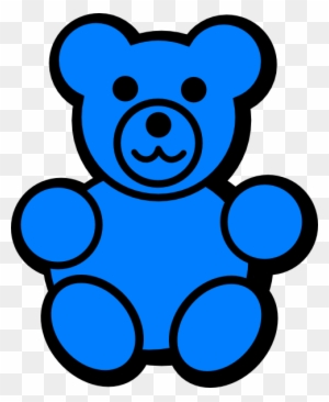 Blue Bear Clip Art At Clker - Outline Of Teddy Bear - Free Transparent PNG  Clipart Images Download