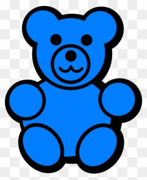 Blue Bear Clip Art At Clker - Outline Of Teddy Bear