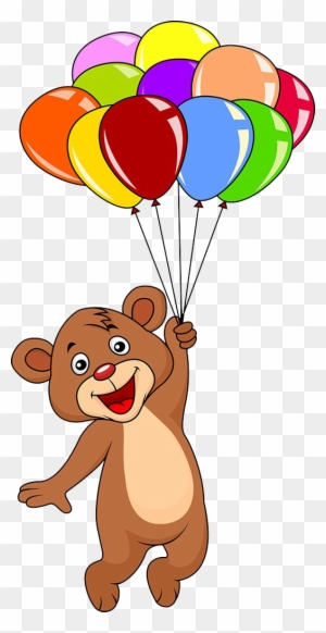 Teddy Bear Balloon Clip Art - Teddy Bear Holding Balloons