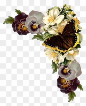 Monarch Butterfly Flower Clip Art - Argus Spring Birthday Card