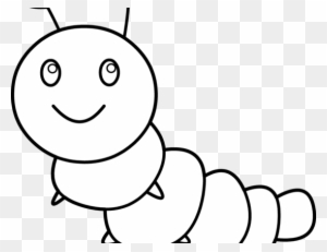 550 X 547 - Black And White Cute Caterpillar Clipart