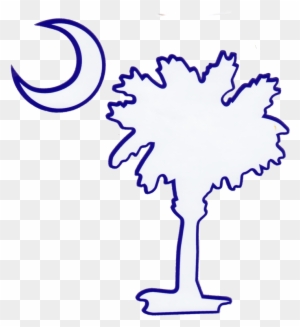 South Carolina Palmetto And Moon Custom Die Cut Decal - Palmetto Moon