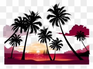 Display Resolution Summer Wallpaper - Sunset Beach Wall Mural - Palm Tree