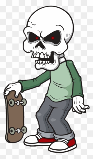 Skatey Skull - T-shirt - Dibujos De Zombies Animados