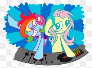 Cuttycommando, Dj Pon-3, Fluttershy, Headphones, Rainbow - My Little Pony: Friendship Is Magic
