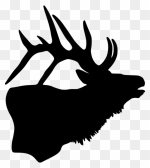 Elk-head File Size - Bull Elk Head Silhouette - Free Transparent PNG